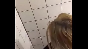 school toilet spy Ponytail twink gets sucking black dick